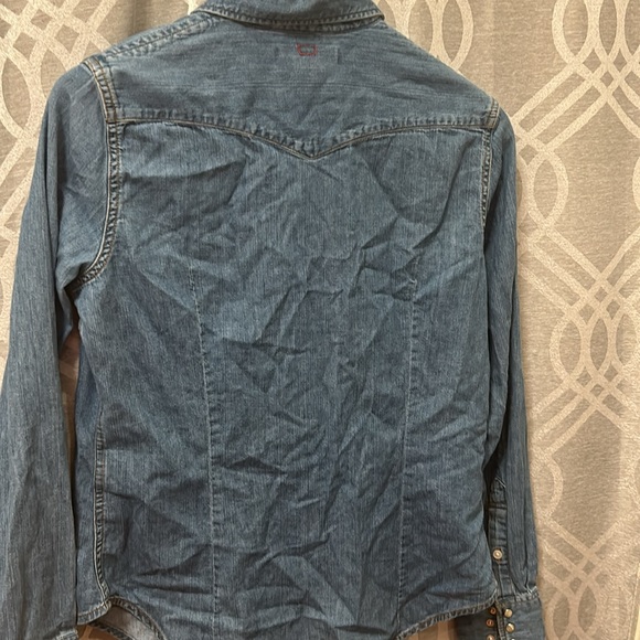 Levis Red Label Denim Snap Button Western Style Shirt Junior/Women Size large - Picture 8 of 9